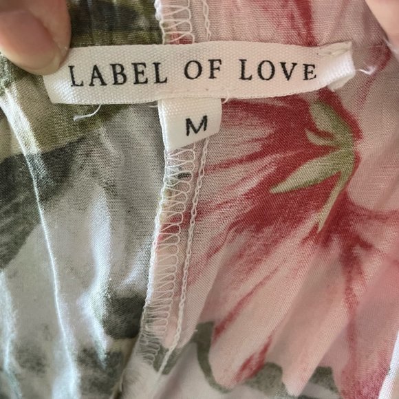 LABEL Of Love Womens Pink Green Flower Print Tropical Off Shoulder Dress Size: - Picture 5 of 6